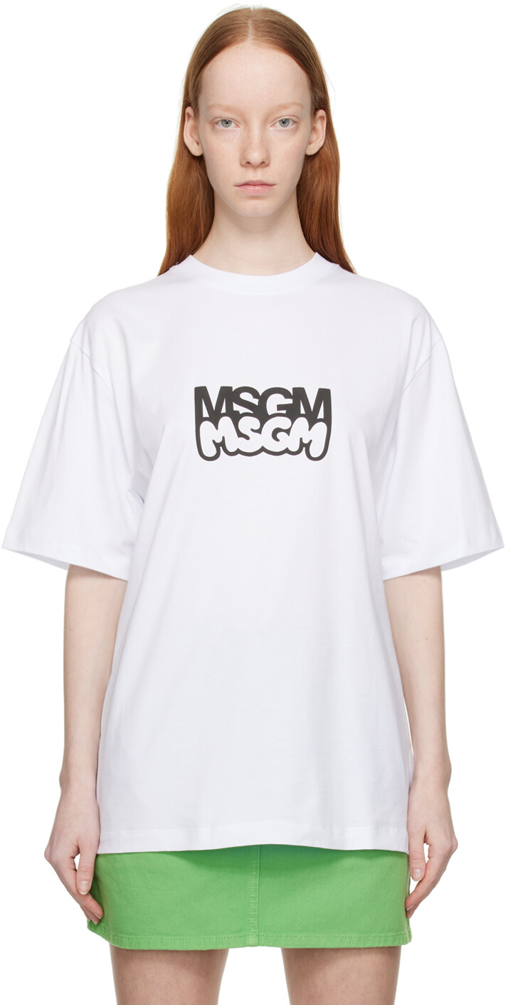 

Белая бондовая футболка MSGM, Белый