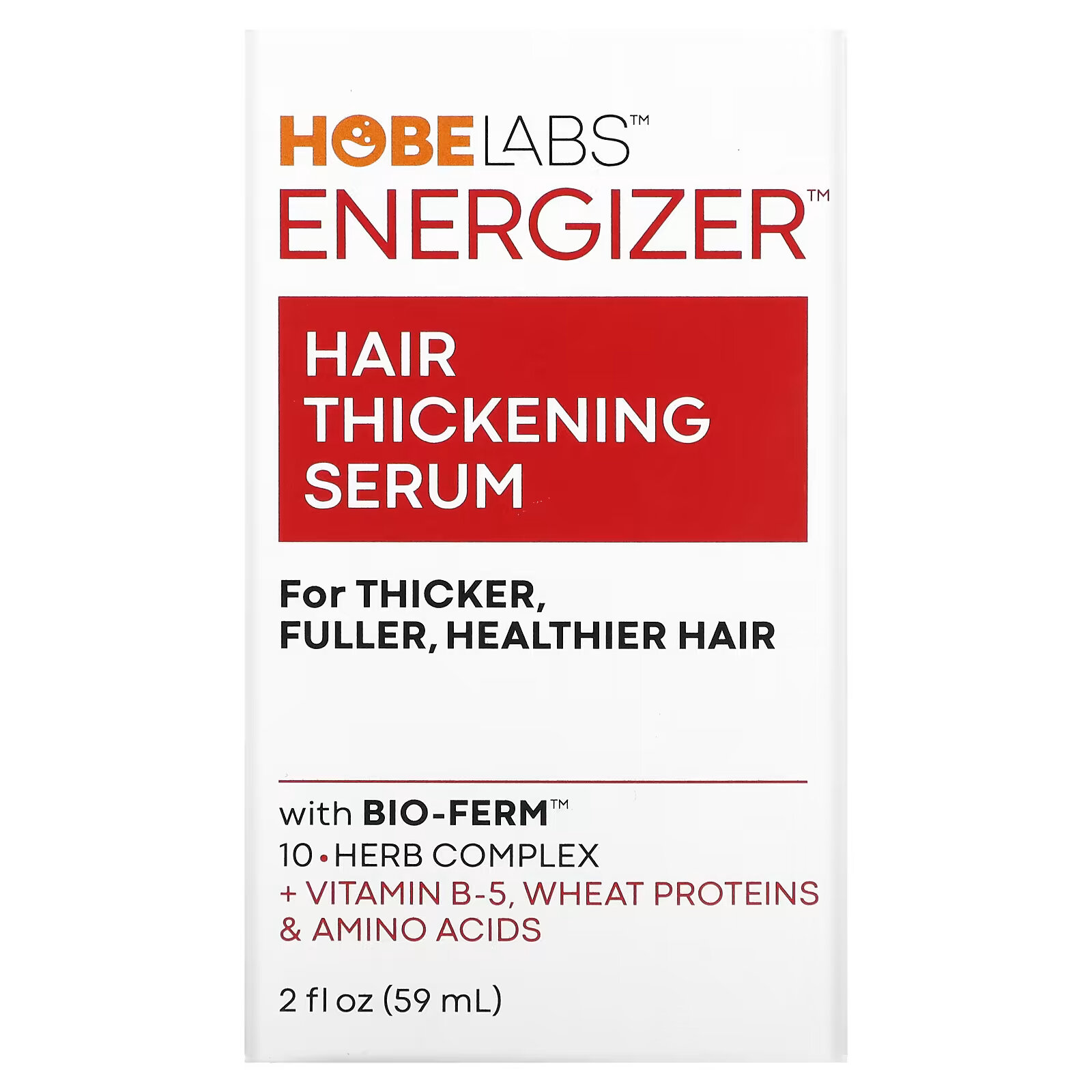 Hobe Labs, Energizer, Hair Thickening Serum, 2 fl oz (59 ml) цена и фото