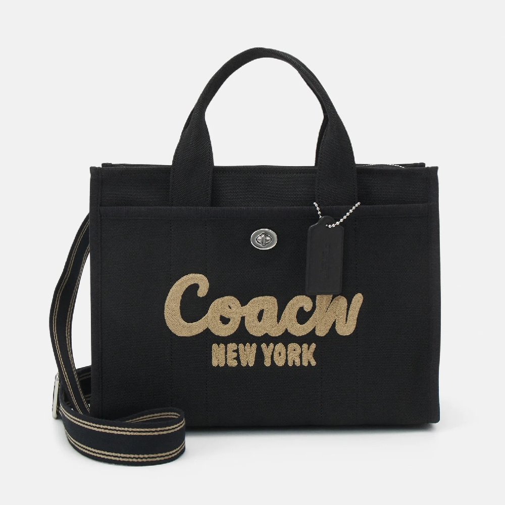 Сумка Coach Cargo Tote, черный холщовая сумка тоут со съемным ремешком и вышитым логотипом coach цвет lh light peach