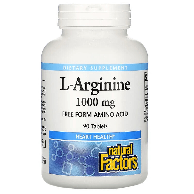 

L-аргинин, 1000 мг, 90 таблеток, Natural Factors