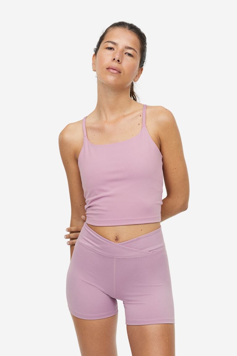 

Спортивная укороченная майка DryMove H&M, розовый