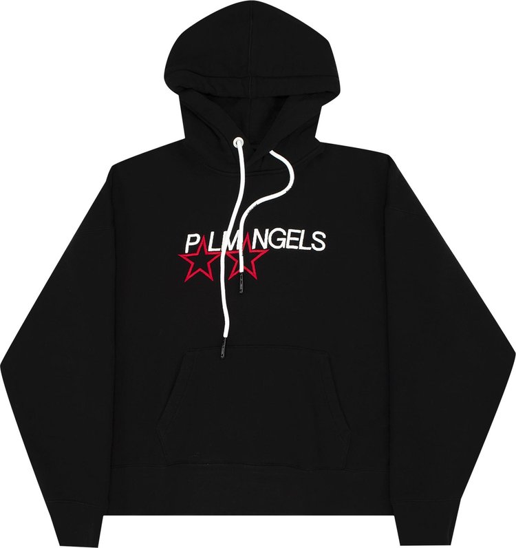 Худи Palm Angels Racing Star Hoodie 'Black/White', черный - фото