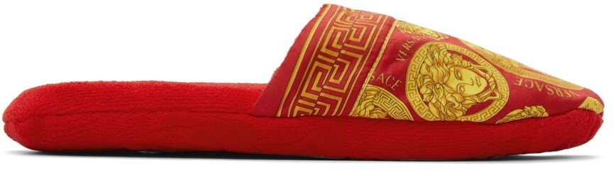 

Красные усиленные тапочки Medusa Versace