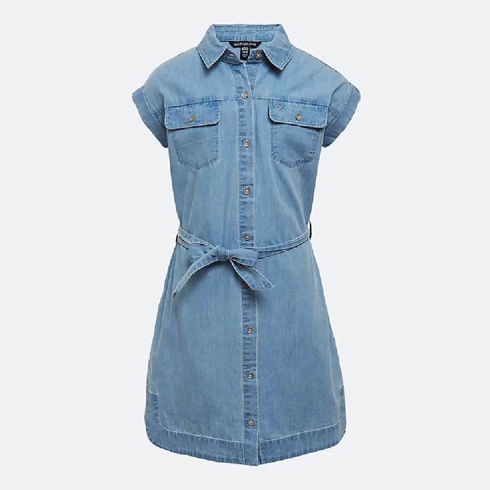 

Джинсовое платье-рубашка Calvin Klein Modern Girls Chambray Belted, синий