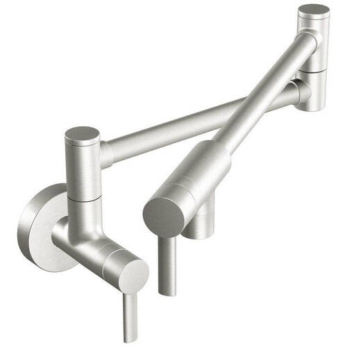 

Кухонный смеситель Moen Spot Resist с двумя ручками из нержавеющей стали, spot resist stainless
