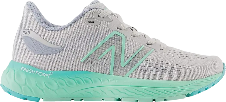 

Кроссовки New Balance Fresh Foam X 880v12 Little Kid X-Wide 'Light Aluminum Bright Mint', серый