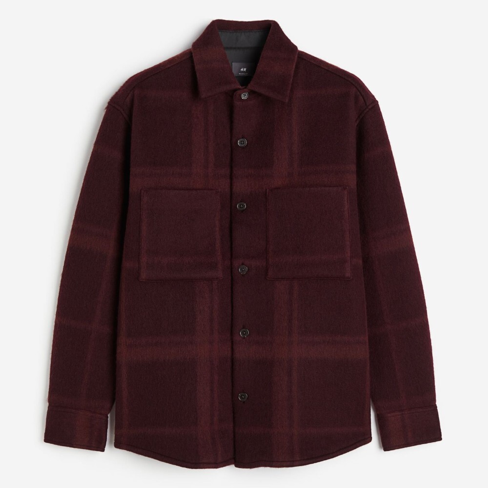 

Куртка рубашка H&M Loose Fit, темно-красный
