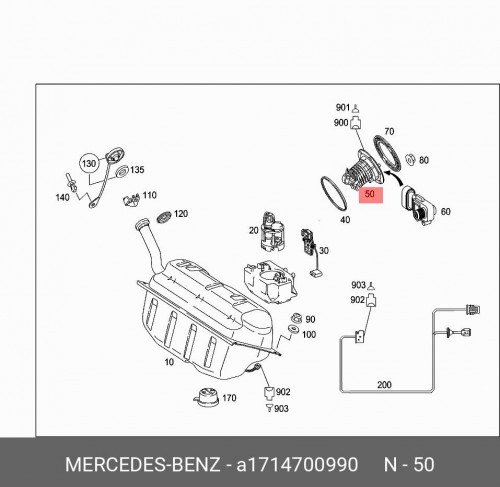 Фильтр топливный / kraftst.filter A1714700990 MERCEDES-BENZ 2218600147 2218600247 2218601347 2218601447 headlight washer nozzle actuator pump for mercedes benz w221 cl550 cl600 s400 s550