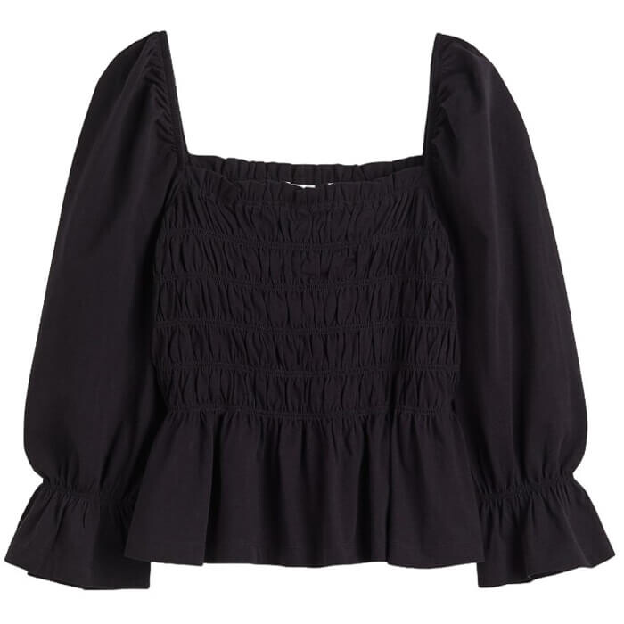 

Топ H&M+ Smocked, черный