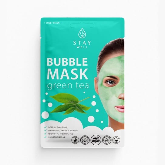 

Глубоко очищающая пузырьковая маска с зеленым чаем, 20 г Stay Well, Deep Cleansing Bubble Mask