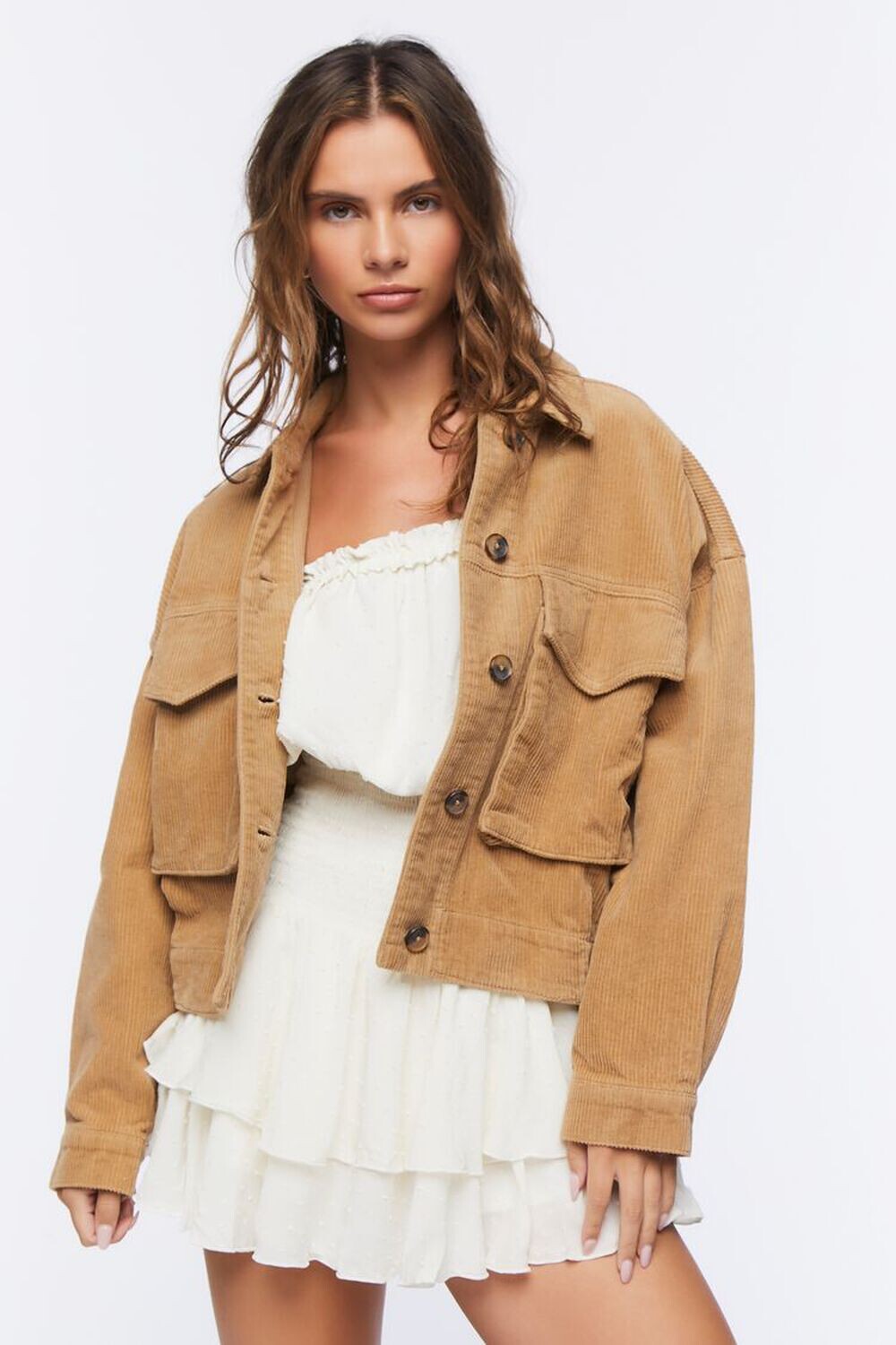

Вельветовая куртка на пуговицах спереди Forever 21