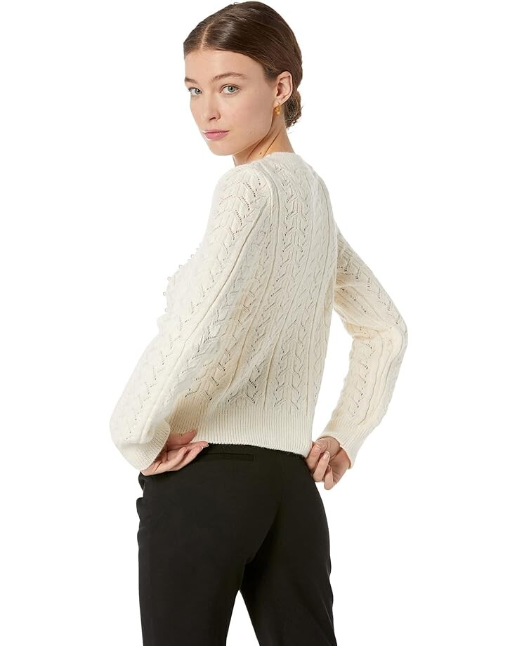 

Свитер MANGO Olive Pearl Embellished Sweater, цвет Light Beige