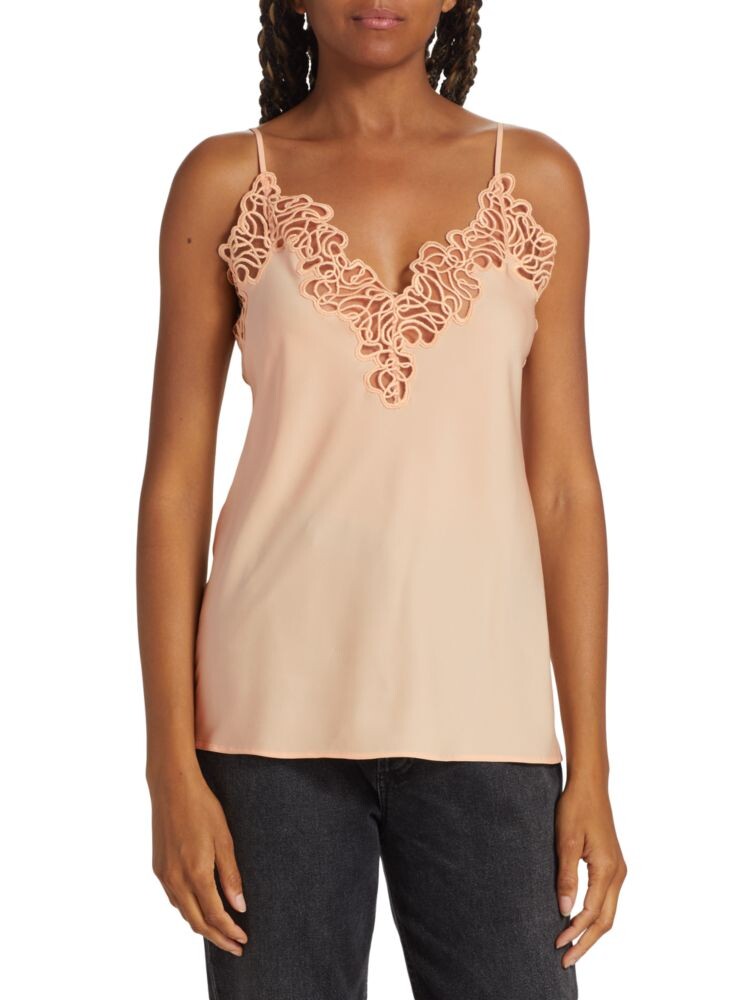 

Тонкий кружевной топ на бретельках Stella Mccartney, цвет Peach Pink