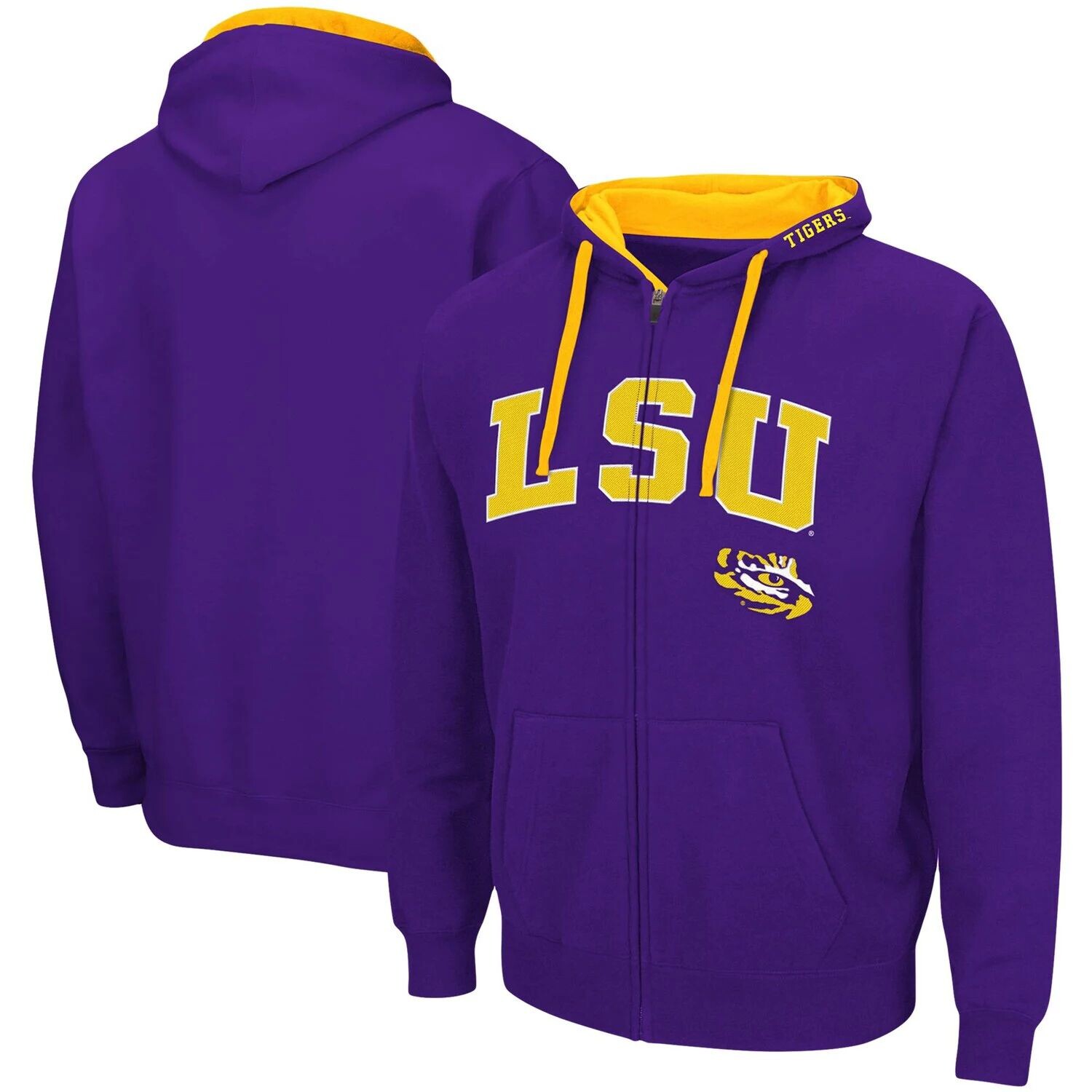 

Мужская фиолетовая толстовка с молнией во всю длину LSU Tigers Big & Tall Colosseum, Фиолетовый