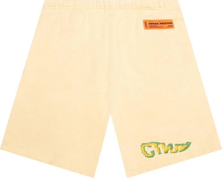 Спортивные шорты Heron Preston CTNMB Pixel Warp Sweatshorts 'Beige/Green', загар