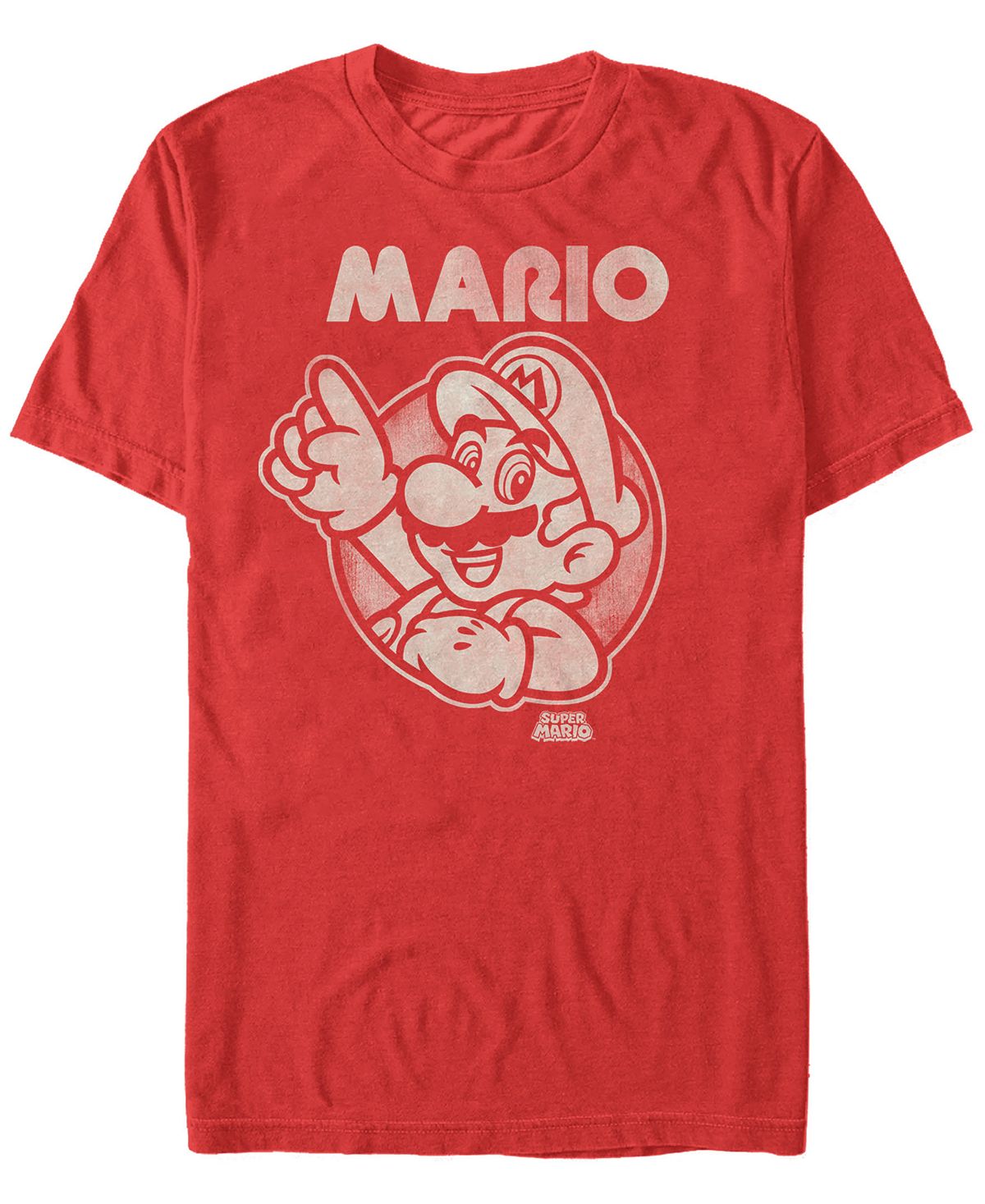 Мужская футболка с коротким рукавом super mario pointing nintendo Fifth Sun, красный