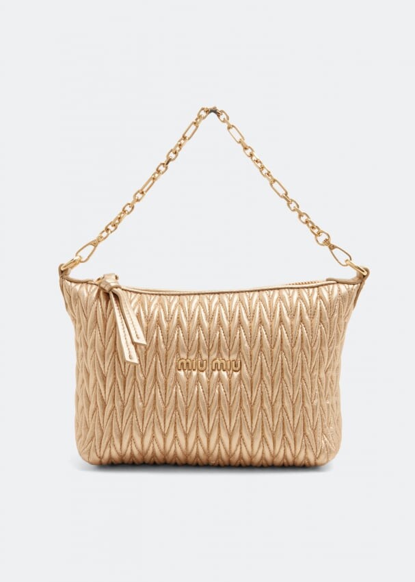 

Сумка MIU MIU Miu Spirit matelassé leather mini bag, золотой