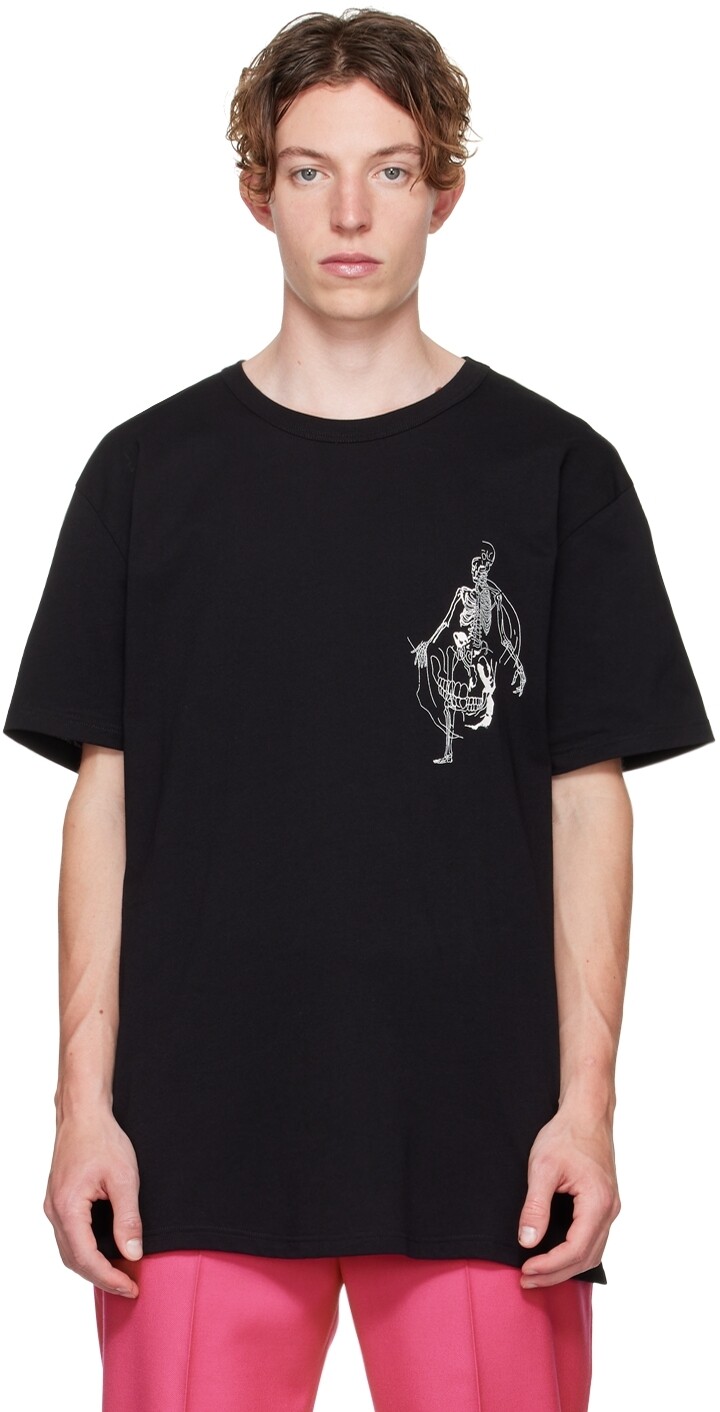 

Черная футболка со скелетом Alexander McQueen