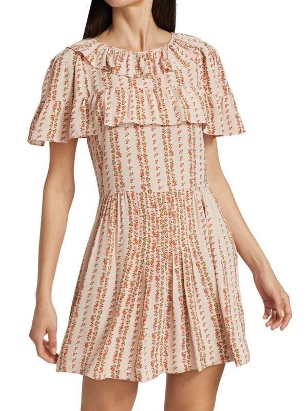 

Мини-платье See by Chloé с цветочным принтом josephine, розовый