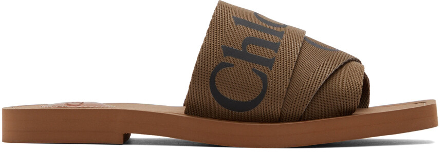 

Коричневые древесные шлепанцы Chloé