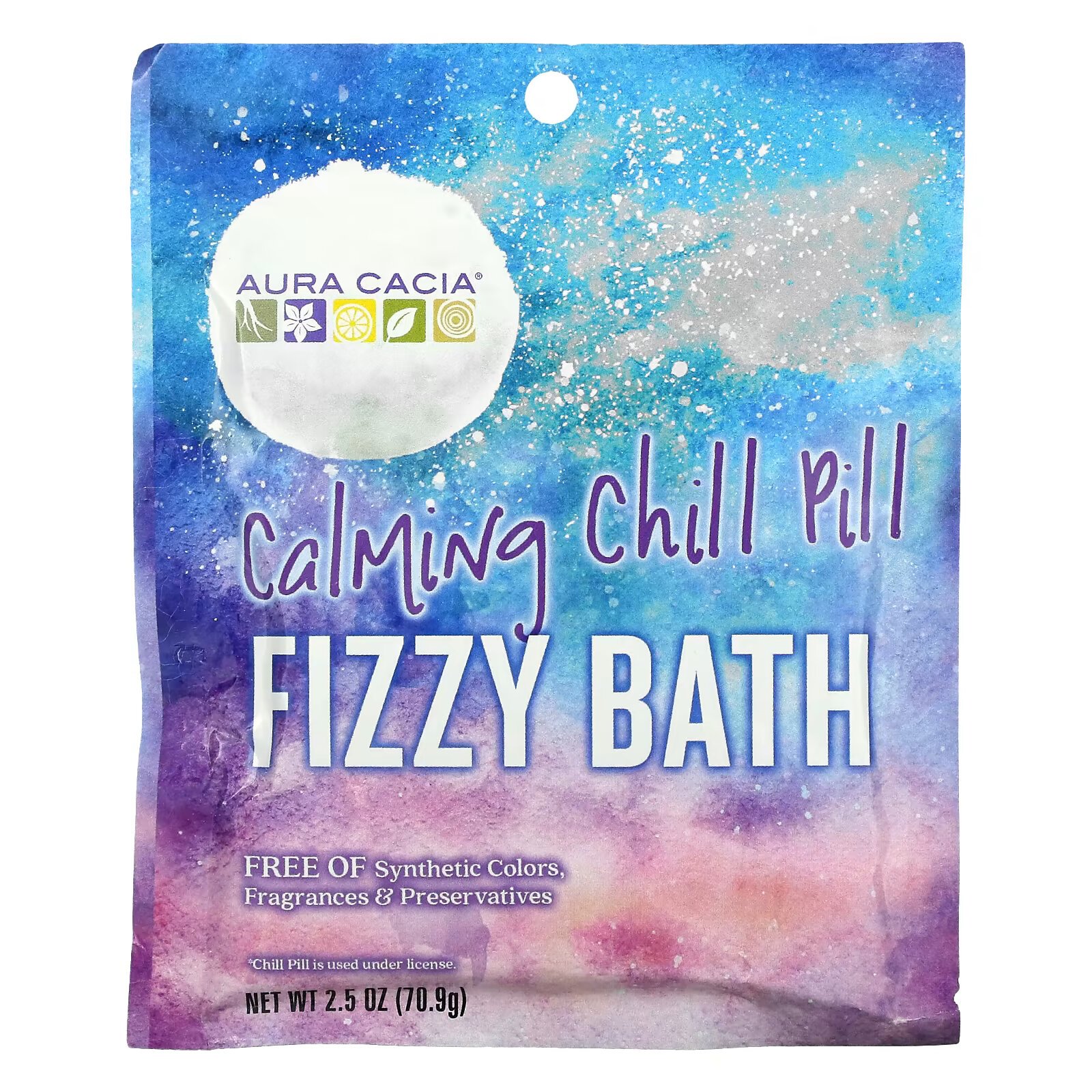 Aura Cacia, Fizzy Bath, успокаивающая и охлаждающая таблетка, 70,9 г (2,5 унции) - фото