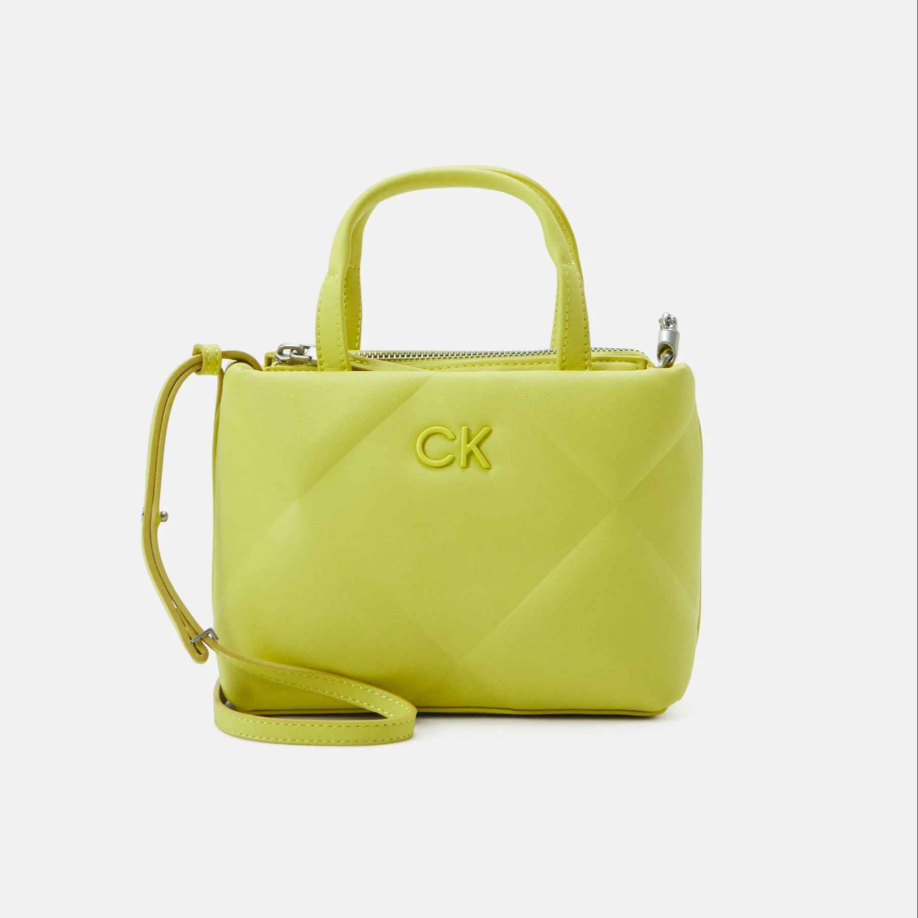 Сумка Calvin Klein Re Lock Quilt Tote Mini, бледно-желтый