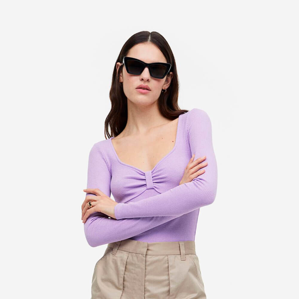 

Боди H&M Ribbed Jersey, светло-фиолетовый
