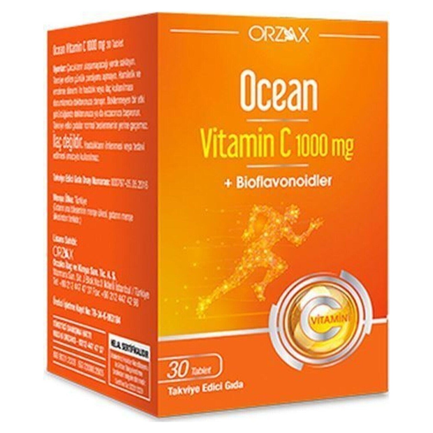 Витамин C Orzax Ocean 1000 мг, 30 таблеток витамин с orzax 1000 мг 30 таблеток
