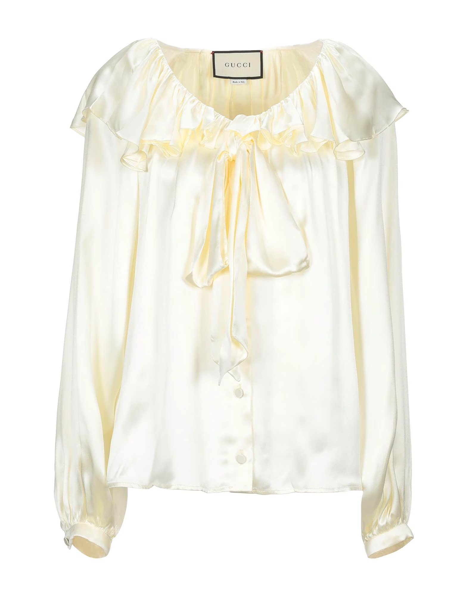 Блуза Gucci Solid Color Shirts & Blouses, белый блуза с бантом h