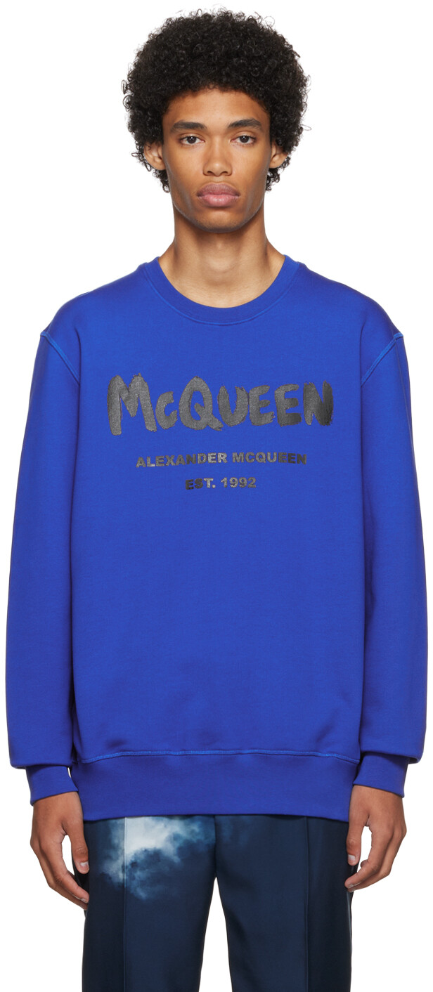 

Синяя хлопковая толстовка Alexander McQueen