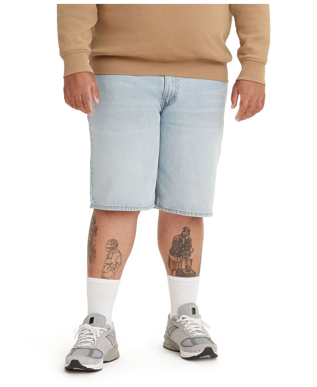 Мужские джинсовые шорты большого и высокого роста 469 свободного кроя из неэластичного материала Levi's, мульти мужские шорты карго свободного покроя из неэластичного материала шириной 9 5 дюйма levi s