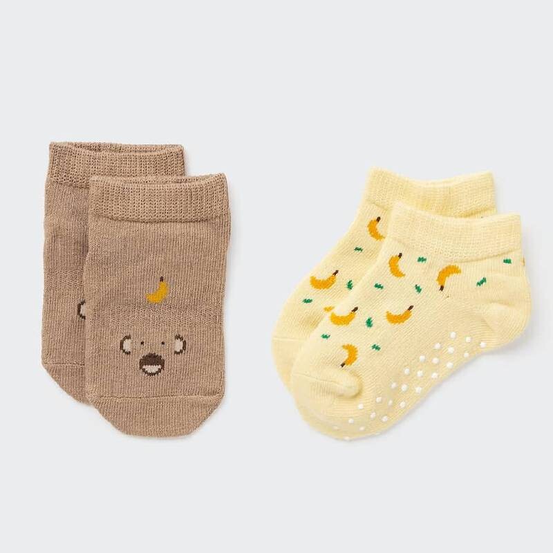 Носки детские Uniqlo Babies Short Two Pairs, бежевый