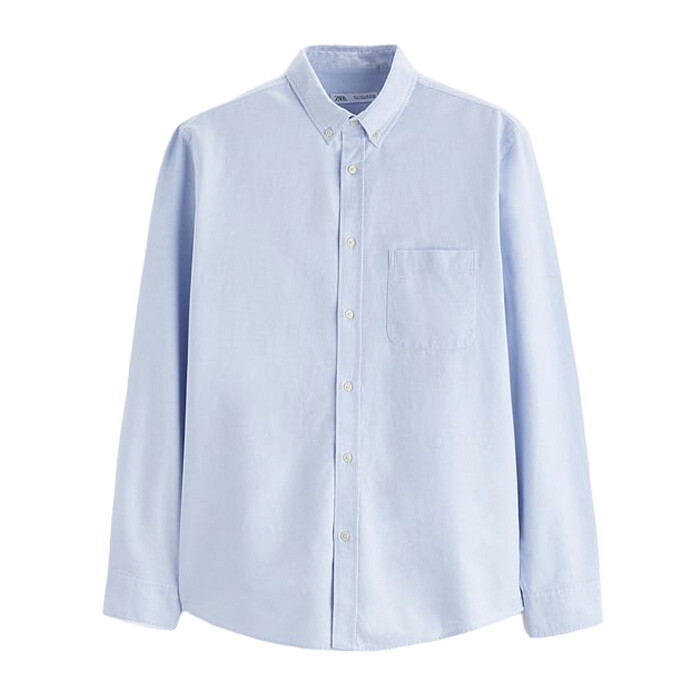 

Рубашка Zara Oxford, небесно-голубой