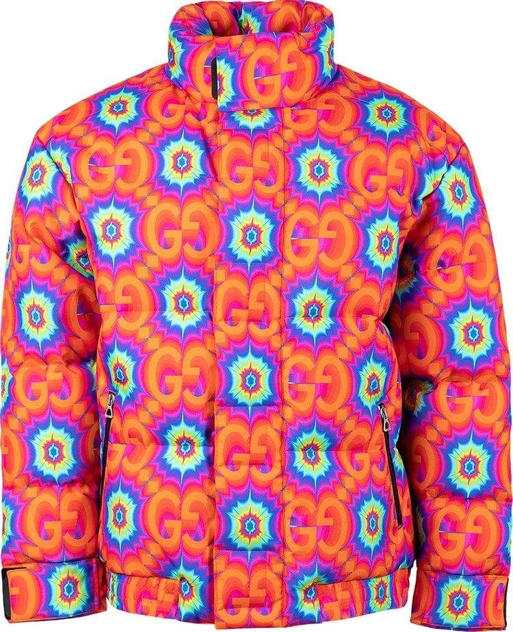 Куртка Gucci GG Kaleidoscope Puffer Jacket Orange/Electric Blue, синий - фото