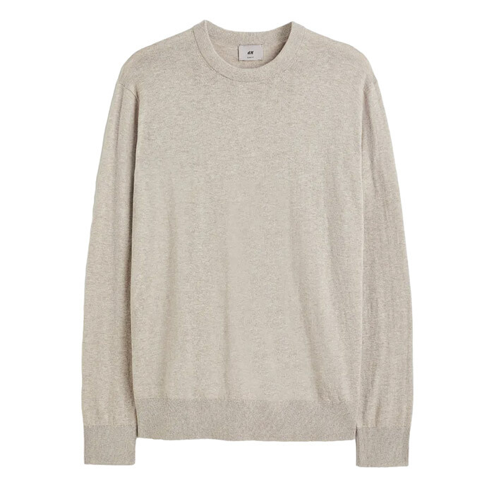 

Джемпер H&M Slim Fit Cashmere-Blend, серо-коричневый