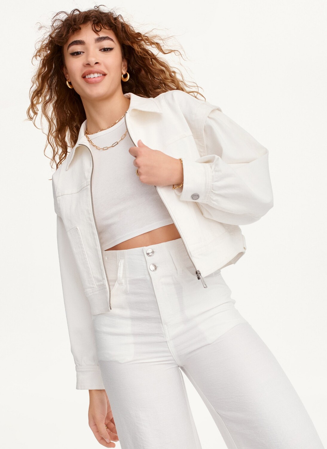 

Джинсовая куртка с молнией спереди DKNY