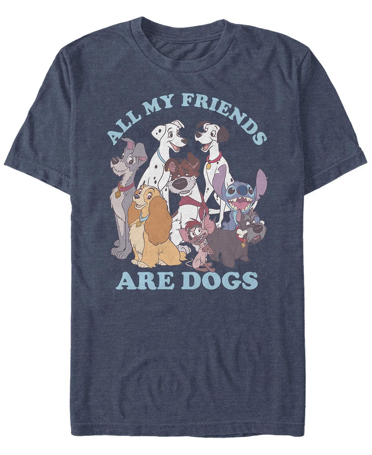 Мужская футболка с короткими рукавами disney multi franchise dog friends Fifth Sun, синий