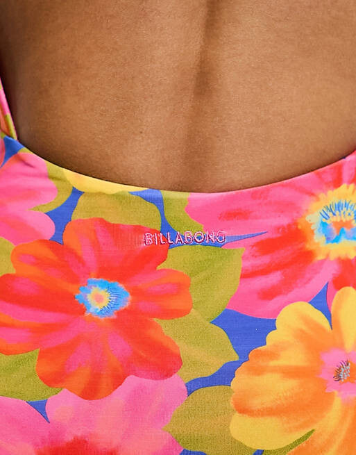 

Купальник с длинными рукавами и цветочным принтом в стиле ретро Billabong Sunny Coast