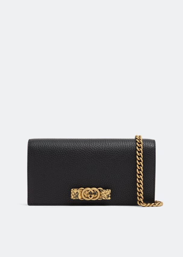

Кошелек GUCCI Python bow chain wallet, черный