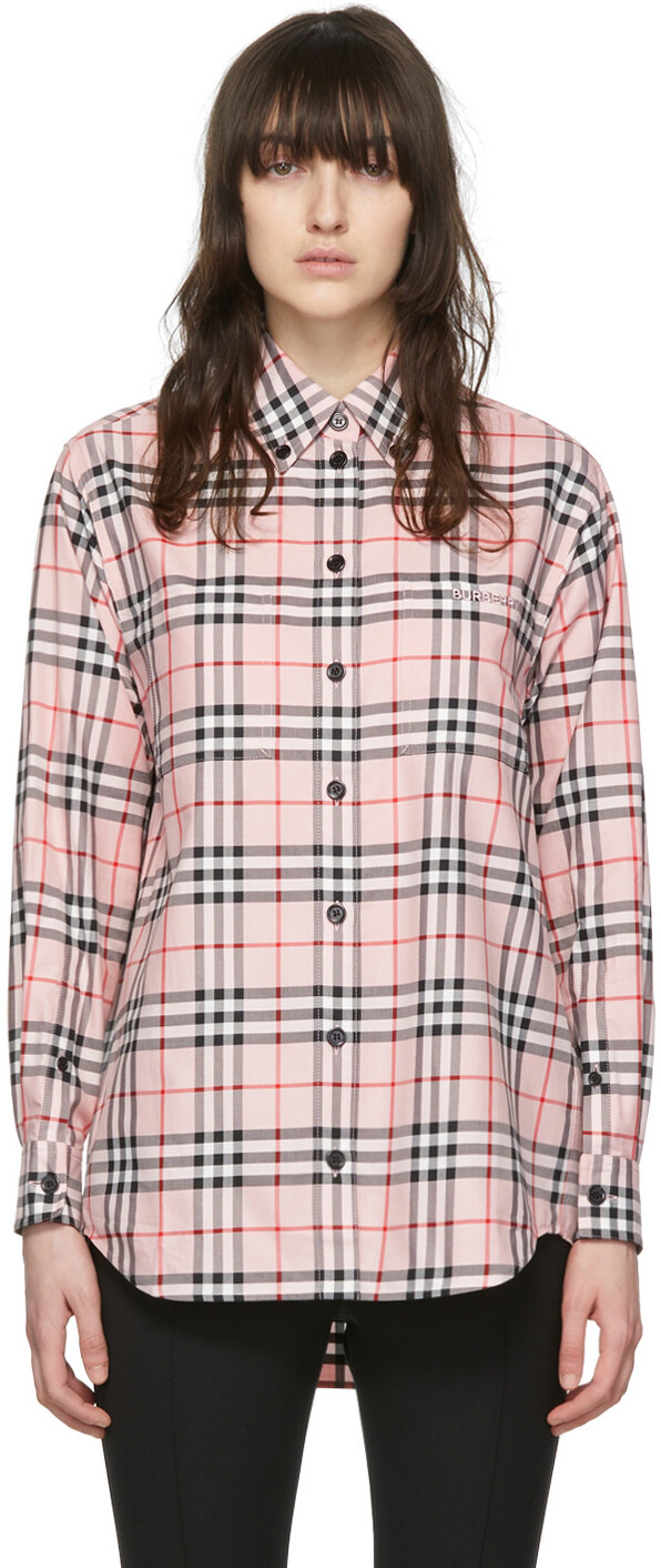 

Розовая хлопковая рубашка Burberry