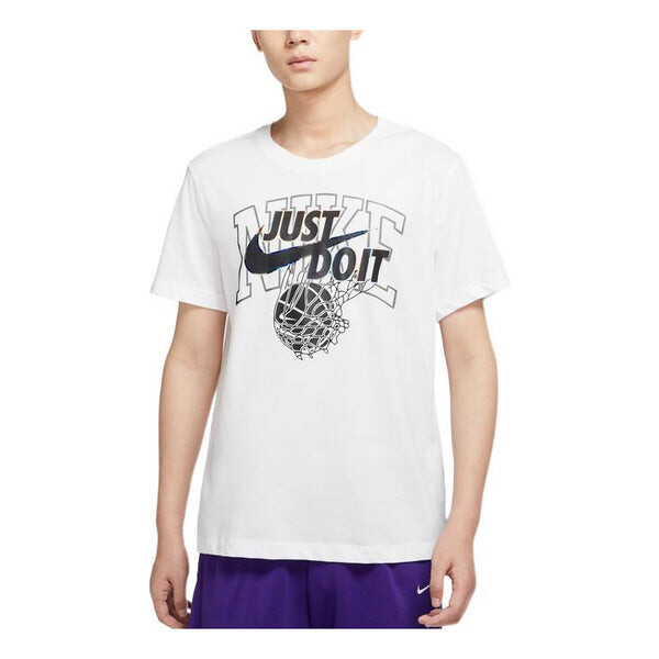 

Футболка Men's Nike Just Do It Logo Alphabet Printing Round Neck Short Sleeve White, Белый