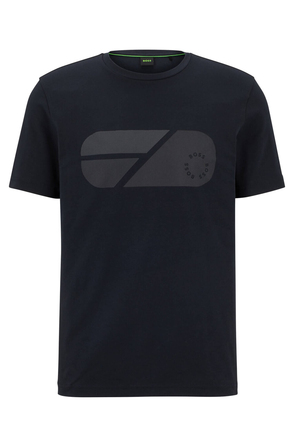 

Футболка Boss Stretch-cotton With Artwork And Circular Logo, темно-синий