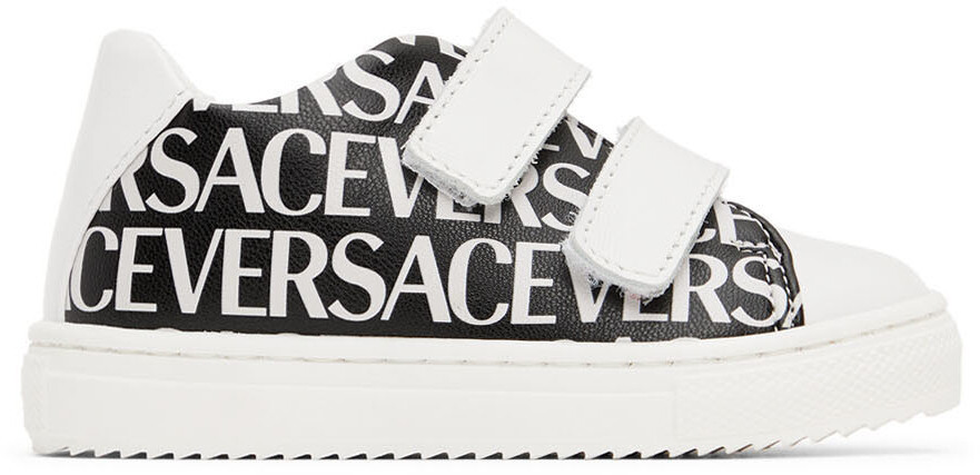 

Детские черно-белые кроссовки Allover Versace