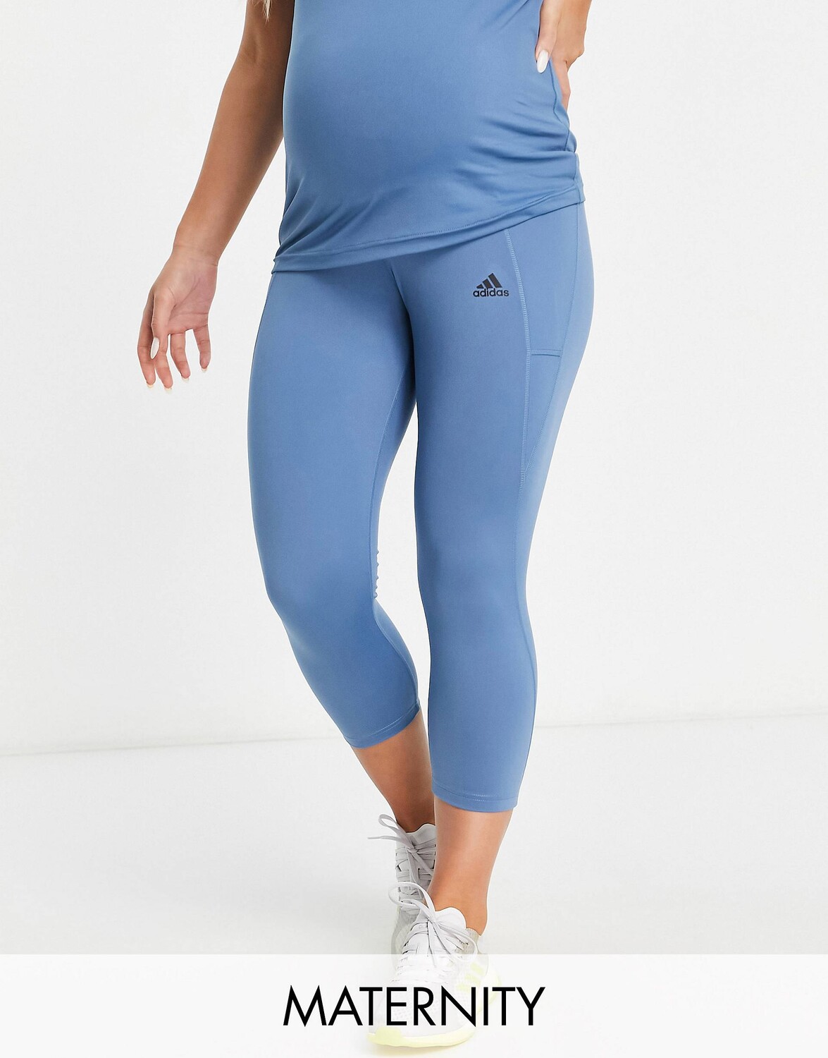 

Синие леггинсы 3/4 для беременных adidas Training, Синий