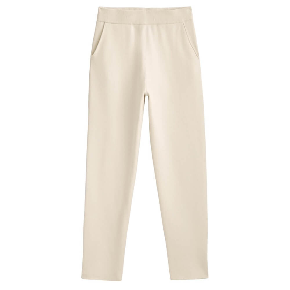 

Брюки Massimo Dutti Straight Knit, кремовый (Размер L)