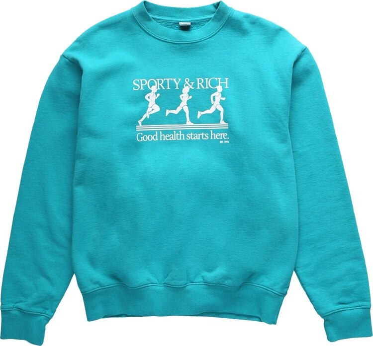 

Толстовка Sporty & Rich Runner Crewneck 'Teal/White', бирюзовый, Зеленый