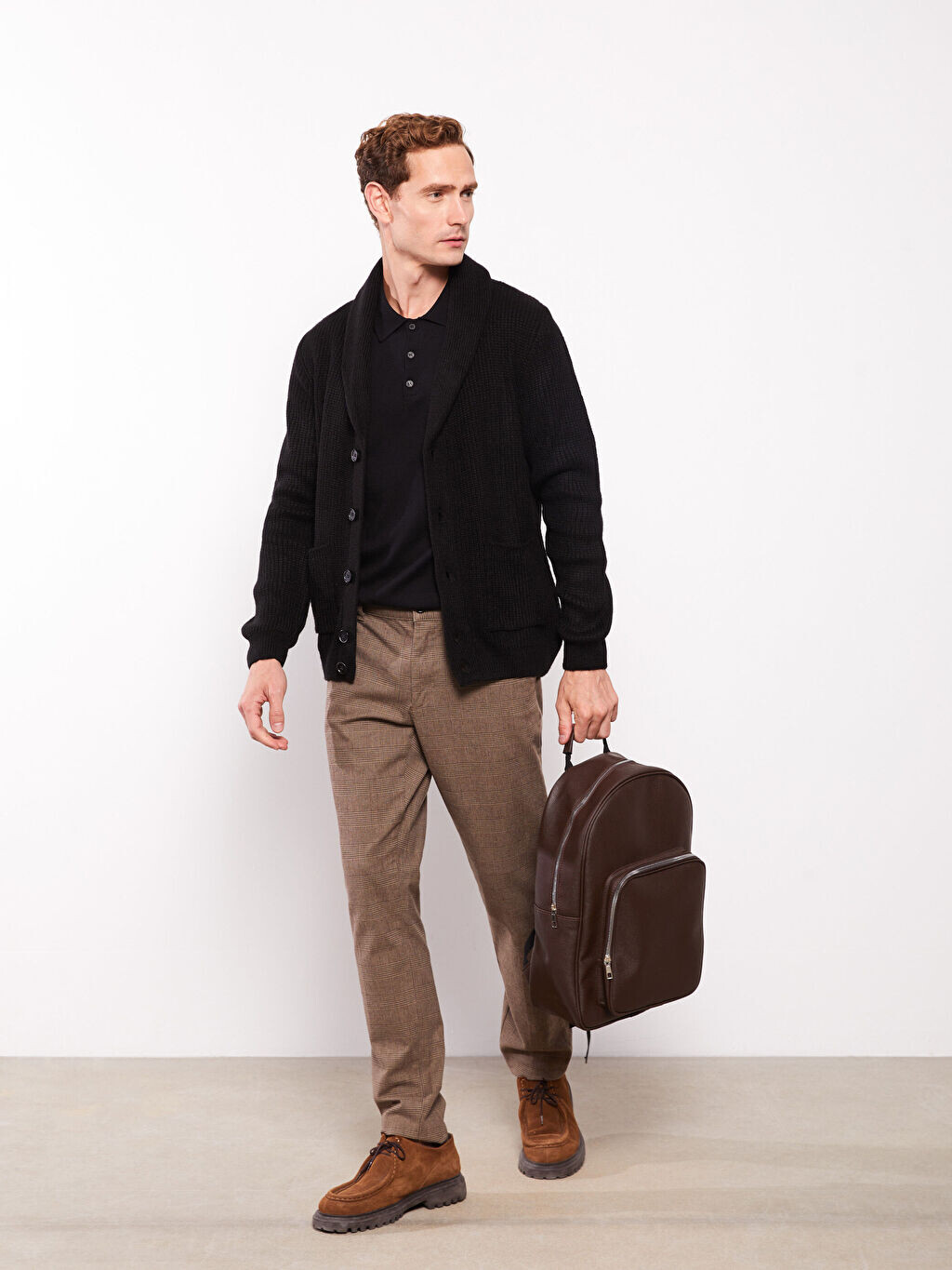 

Текстурированные мужские брюки Slim Fit LCWAIKIKI Classic, Коричневый