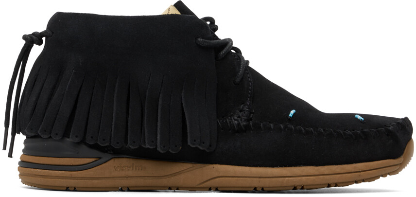 

Черные замшевые кроссовки с бахромой Visvim