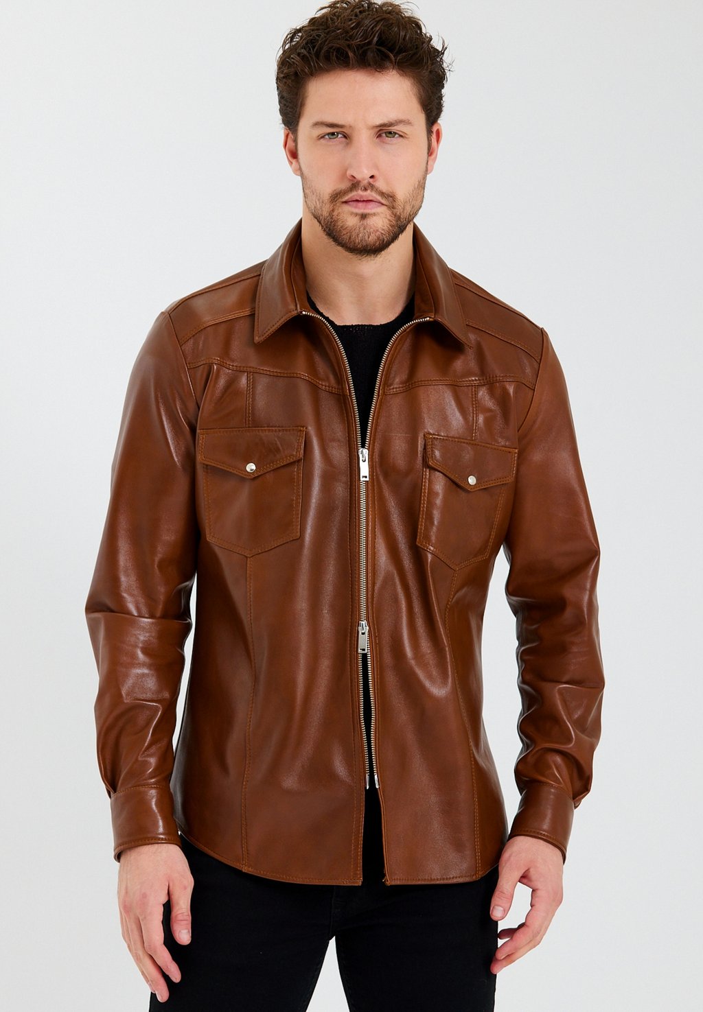 Кожаная куртка Ron Tomson, цвет braun демисезонная куртка ron tomson цвет schwarz