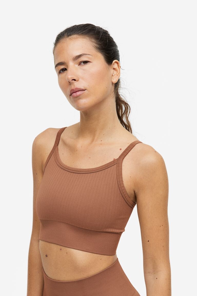 

Спортивное бра DryMove с легкой поддержкой H&M, светло-коричневый